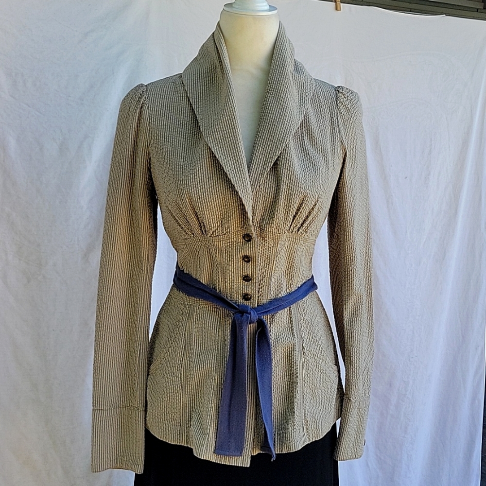 FREE PEOPLE SEERSUCKER JACKET IN SIZE 2